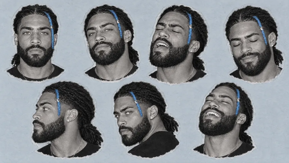 A face sheet that locked his face before any video was made. It was only ever used as a reference.